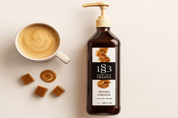 1883 toffee crunch syrup - flavored syrup for hot